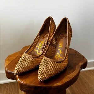 Sam Edelman Elegant Brown Mesh Women Stiletto